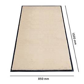 Schmutzfangmatte miltex Eazycare Style, eckig, antistatisch, UV-beständig, waschbar, High-Twist-Nylon & Niltrilgummi, 850 x 1500 mm, hellelfenbein