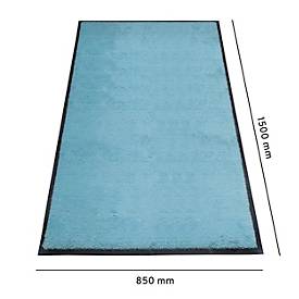 Schmutzfangmatte miltex Eazycare Style, eckig, antistatisch, UV-beständig, waschbar, High-Twist-Nylon & Niltrilgummi, 850 x 1500 mm, pastellblau