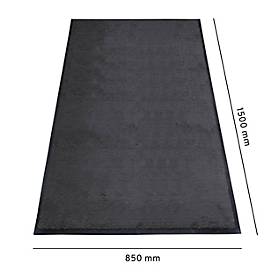 Schmutzfangmatte miltex Eazycare Style, eckig, antistatisch, UV-beständig, waschbar, High-Twist-Nylon & Niltrilgummi, 850 x 1500 mm, schwarzgrau