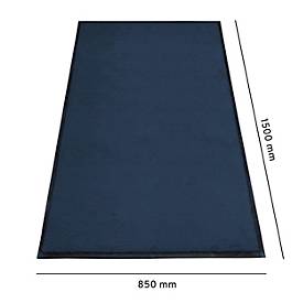 Schmutzfangmatte miltex Eazycare Style, eckig, antistatisch, UV-beständig, waschbar, High-Twist-Nylon & Niltrilgummi, 850 x 1500 mm, stahlblau