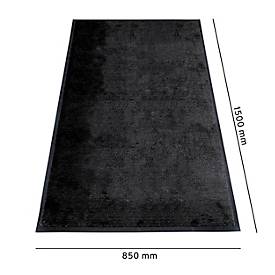 Schmutzfangmatte miltex Eazycare Style, eckig, antistatisch, UV-beständig, waschbar, High-Twist-Nylon & Niltrilgummi, 850 x 1500 mm, tiefschwarz