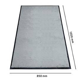 Schmutzfangmatte miltex Eazycare Style, eckig, antistatisch, UV-beständig, waschbar, High-Twist-Nylon & Niltrilgummi, 850 x 1500 mm, verkehrsgrau