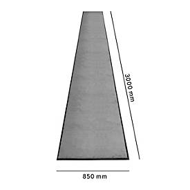 Schmutzfangmatte miltex Eazycare Style, eckig, antistatisch, UV-beständig, waschbar, High-Twist-Nylon & Niltrilgummi, 850 x 3000 mm, basaltgrau
