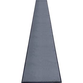 Schmutzfangmatte miltex Eazycare Style, eckig, antistatisch, UV-beständig, waschbar, High-Twist-Nylon & Niltrilgummi, 850 x 3000 mm, blaugrau