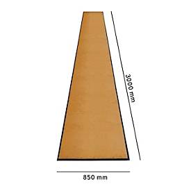 Schmutzfangmatte miltex Eazycare Style, eckig, antistatisch, UV-beständig, waschbar, High-Twist-Nylon & Niltrilgummi, 850 x 3000 mm, braunbeige