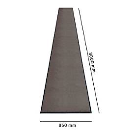 Schmutzfangmatte miltex Eazycare Style, eckig, antistatisch, UV-beständig, waschbar, High-Twist-Nylon & Niltrilgummi, 850 x 3000 mm, graubraun