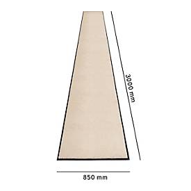 Schmutzfangmatte miltex Eazycare Style, eckig, antistatisch, UV-beständig, waschbar, High-Twist-Nylon & Niltrilgummi, 850 x 3000 mm, hellelfenbein