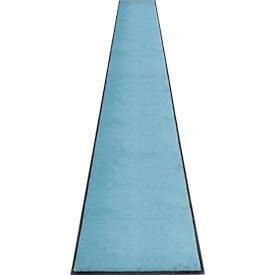 Schmutzfangmatte miltex Eazycare Style, eckig, antistatisch, UV-beständig, waschbar, High-Twist-Nylon & Niltrilgummi, 850 x 3000 mm, pastellblau