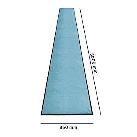 Schmutzfangmatte miltex Eazycare Style, eckig, antistatisch, UV-beständig, waschbar, High-Twist-Nylon & Niltrilgummi, 850 x 3000 mm, pastellblau