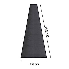Schmutzfangmatte miltex Eazycare Style, eckig, antistatisch, UV-beständig, waschbar, High-Twist-Nylon & Niltrilgummi, 850 x 3000 mm, schwarzgrau