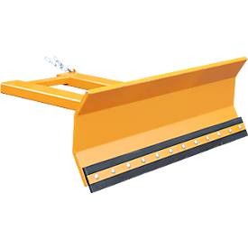 Schneeschieber SCH-L 1800, 1800 mm, für Gabelzinken, Gummischürfleisten, lackiert, gelborange RAL 2000