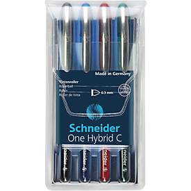 Schneider Tintenroller One Hybrid C, farbsortiert im 4er Etui