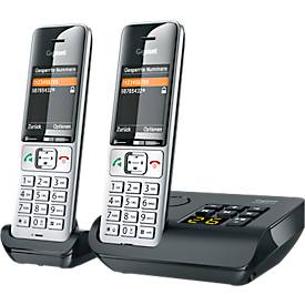 Schnurlostelefon Gigaset Comfort 500A Duo, Anrufbeantworter, hörgerätekompatibel, schwarz