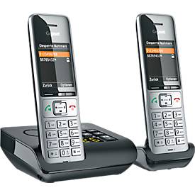 Schnurlostelefon Gigaset Comfort 500A Duo, Anrufbeantworter, hörgerätekompatibel, schwarz