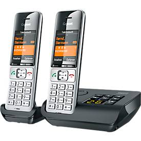 Schnurlostelefon Gigaset Comfort 500A Duo, Anrufbeantworter, hörgerätekompatibel, schwarz