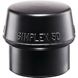 Schonhammerkopf SIMPLEX Kopf-Ø 50mm Gum.schwarz mittelh.HALDER