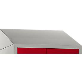 Schrägdach für Kleiderspind, B 1230 mm, hellsilber