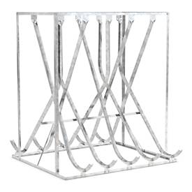 Schräghochparker WSM, 2-seitig, für Reifen bis B 60 mm, B 1750 x T 1875 x H 2010 mm, Stahl verzinkt, 10 Einhängeplätze