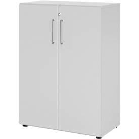 Schränke Breno, 3 OH, abschließbar, 28 kg je Boden, B 800 x T 420 x H 1100 mm, lichtgrau/lichtgrau