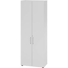 Schränke Breno, 6 OH, abschließbar, 28 kg je Boden, B 800 x T 420 x H 2156 mm, lichtgrau/lichtgrau