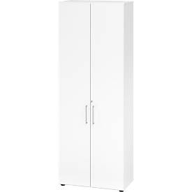 Schränke Breno, 6 OH, abschließbar, 28 kg je Boden, B 800 x T 420 x H 2156 mm, weiß/weiß