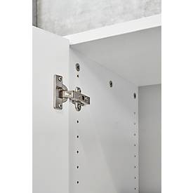 Schränke Breno, 6 OH, abschließbar, 28 kg je Boden, B 800 x T 420 x H 2156 mm, weiß/weiß