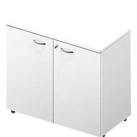 Schrank ARLON OFFICE, 2 Ordnerhöhen, abschließbar, B 900 x T 450 x H 816 mm, weiß/weiß