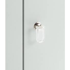 Schrank, Holz, 4 Böden, 5 OH, B 800 x T 400 x H 1877 mm, abschließbar, lichtgrau 