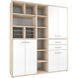 Schrank-Kombination Player, 11 Regalfächer, 2 Schubladen, B 1919 mm