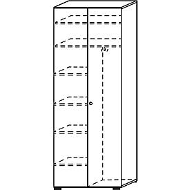 Schrank TOPAS LINE, Akten/Garderobenschrank, 6 Ordnerhöhen, B 800 mm, lichtgrau