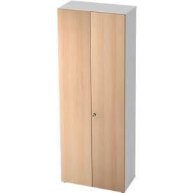 Schrank TOPAS LINE, Akten/Garderobenschrank, 6 Ordnerhöhen, B 800 mm, weiß/Eiche-Dekor