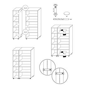 Schrankverbinder, für Tetris Wood Schranksystem, 5 Stück