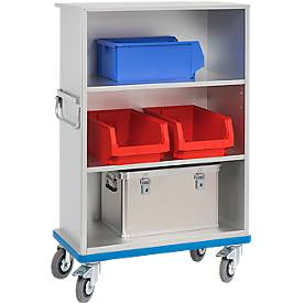 Schrankwagen GMÖHLING G®-Cup light, offene Front, bis 300 kg, 3 Etagen, Volumen ca. 460 l