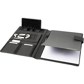 Schreibmappe Lightpak®, A4, Multifunktionsbänder, 1 Einsteckfach, Stifteschlaufe, Handy-/Tabletaufsteller, 1 Block, Magn