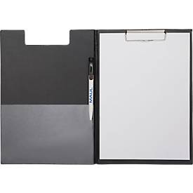 Schreibmappe Maul MAULpoly, A4, Innentasche, Stifteschlaufe, Klemmweite 8 mm, aufhängbar, L 320 x B 228 x H 13 mm, Karton/Polypropylen, recycelbar, schwarz