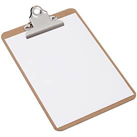 Schreibplatte MAULclassic, A5 Hochformat, Nostalgieklemmer, Hartfaserholz, braun