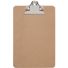 Schreibplatte MAULclassic, DIN A5 Hochformat, Nostalgieklemmer, Hartfaserholz, braun