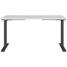 Schreibtisch Agenda, elektrisch höhenverstellbar, B 1400 x T 800 x H 720-1200 mm, Lichtgrau/Schwarz + Memory-USB-Panel