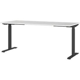 Schreibtisch Agenda, elektrisch höhenverstellbar, B 1800 x T 800 x H 720-1200 mm, Lichtgrau/Schwarz + Memory-USB-Panel