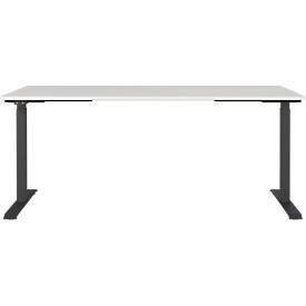 Schreibtisch Agenda, elektrisch höhenverstellbar, B 1800 x T 800 x H 720-1200 mm, Lichtgrau/Schwarz + Memory-USB-Panel