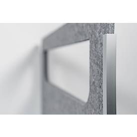 Schreibtisch-Akustik-Trennwand BE Safety Screen Seitenwand, mit Fenster, Dicke 10 mm, B 800 x T 20 mm, hellgrau