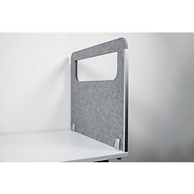 Schreibtisch-Akustik-Trennwand BE Safety Screen Seitenwand, mit Fenster, Dicke 10 mm, B 800 x T 20 mm, hellgrau
