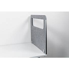 Schreibtisch-Akustik-Trennwand BE Safety Screen Seitenwand, mit Fenster, Dicke 10 mm, B 800 x T 20 mm, hellgrau