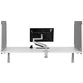 Schreibtisch-Akustik-Trennwand BE Safety Screen Seitenwand, ohne Fenster, Dicke 10 mm, B 600 x T 20 mm, hellgrau