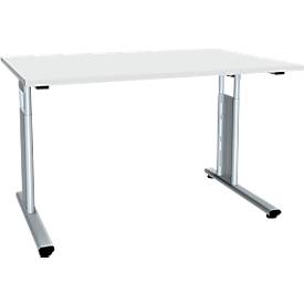 Schreibtisch ALICANTE, C-Fuß, Rechteck, B 1200 x T 800 x H 680-820 mm, lichtgrau