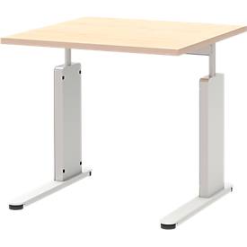 Schreibtisch BARI, C-Fuß, Form B, Rechteck, B 800 x T 800 x H 680 - 820 mm, Ahorn-Dekor