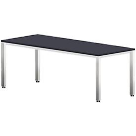 Schreibtisch BEXXSTAR, Quadratrohrfuß, Rechteck, B 1200 x T 800 x H 740 mm, schwarz