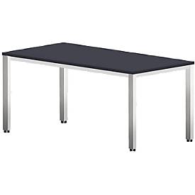 Schreibtisch BEXXSTAR, Quadratrohrfuß, Rechteck, B 1600 x T 800 x H 740 mm, schwarz