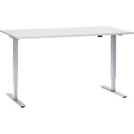 Schreibtisch, einstufig elektrisch höhenverstellbar, Rechteck, T-Fuß