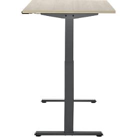 Schreibtisch, elektrisch höhenverstellbar, Rechteck, T-Fuß, B 1200 x T 800 x H 720-1200 mm, Eiche-Dekor/schwarz